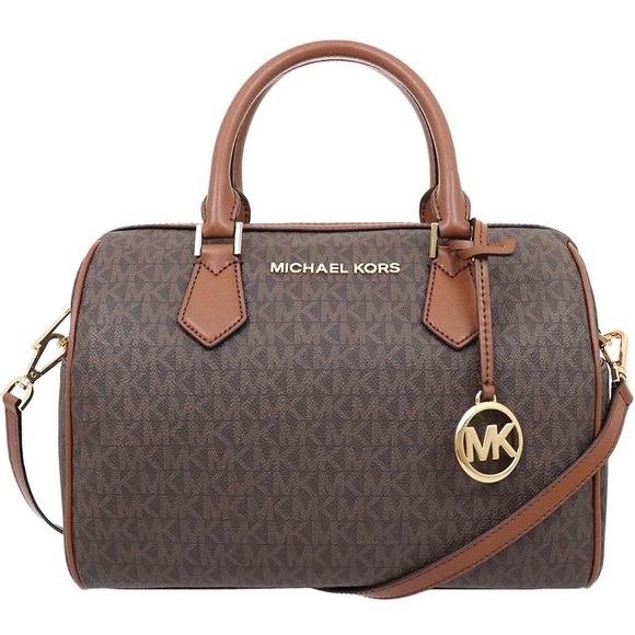 EUC Michael Kors Bedford Signature Brown Large Duffel Satchel - Picture 1 of 5